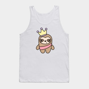 Surprised sloth with a crown on his head Tank Top
